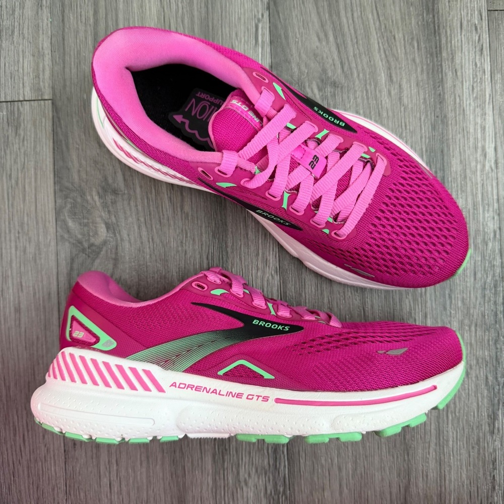 Brooks Adrenaline GTS 23 Women's Running Shoes Size 5 B Pink Stability Sneakers